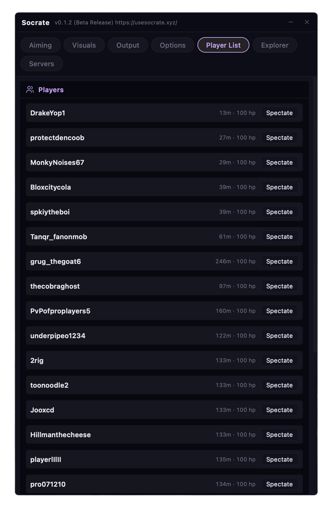 Playerlist